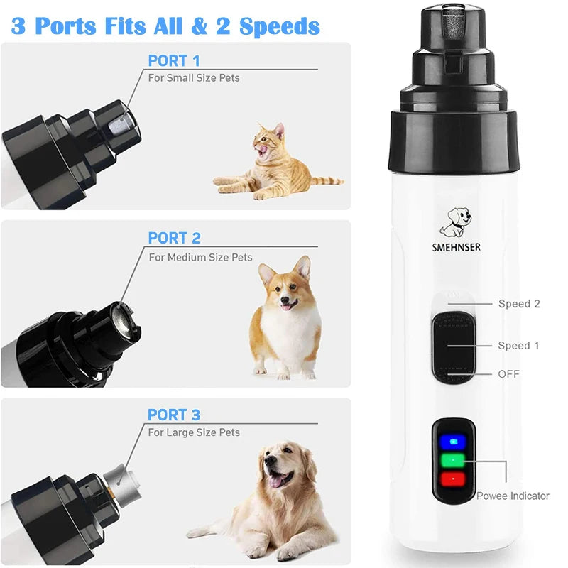Rechargeable Electric Pet Nail Grinder – USB Charging Nail Trimmer for Dogs & Cats