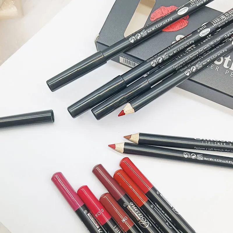 LineLuxe – 12-Color Waterproof Lip Liner Pen Set