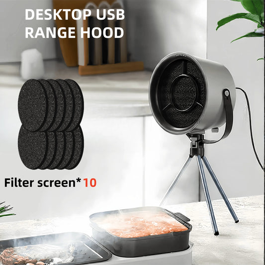 USB Desktop Range Hood – Portable Cooker Hood with Large Suction for Small Kitchens & BBQ