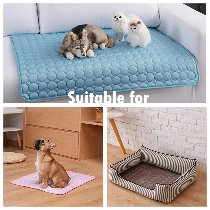 Summer Dog Cooling Mat – Extra Large Cold Bed for Dogs & Cats