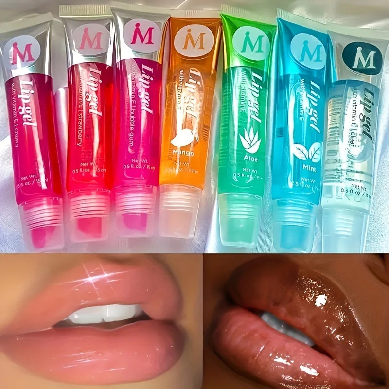 6-Piece Lip Oil Gloss Set – Moisturizing & Plumping with Natural Flavors
