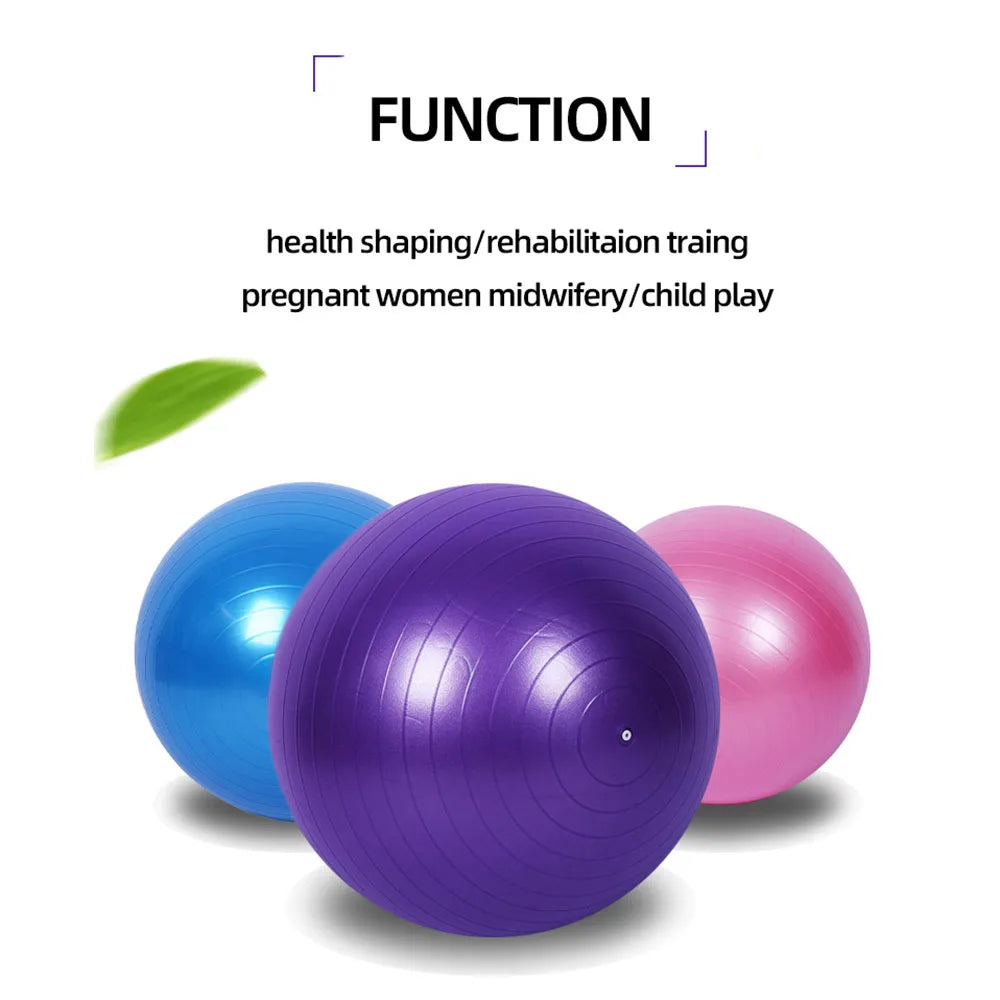 Anti-Burst Yoga Ball – PVC Balance & Exercise Ball (45–85cm)