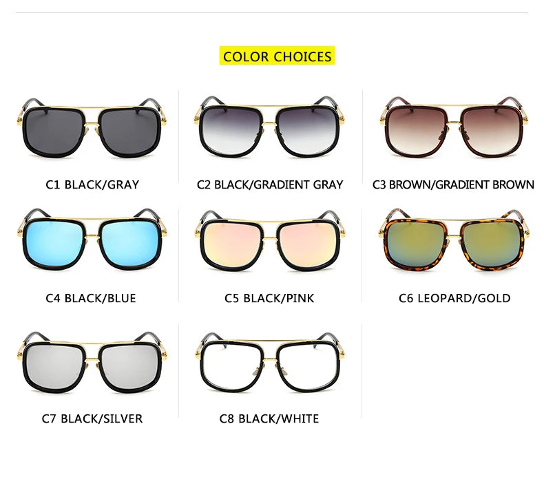 RetroEdge – Vintage Square Big Frame Sunglasses