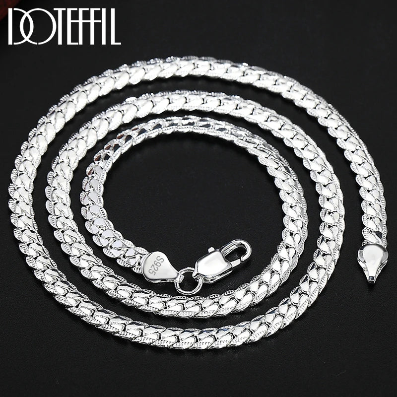 DOTEFFIL SilverSide – 925 Sterling Silver Chain Necklace & Bracelet