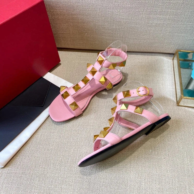 RomaChic 2025 – Summer Rivet Flat Sandals