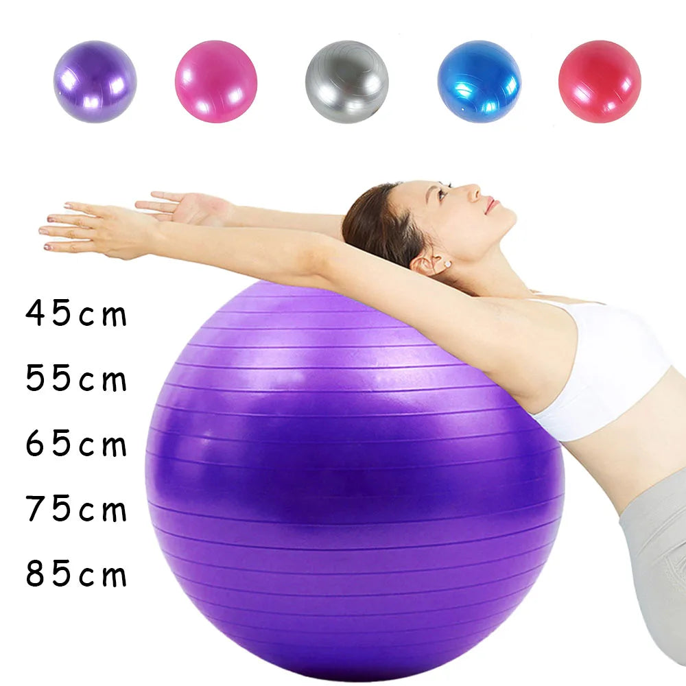 Anti-Burst Yoga Ball – PVC Balance & Exercise Ball (45–85cm)