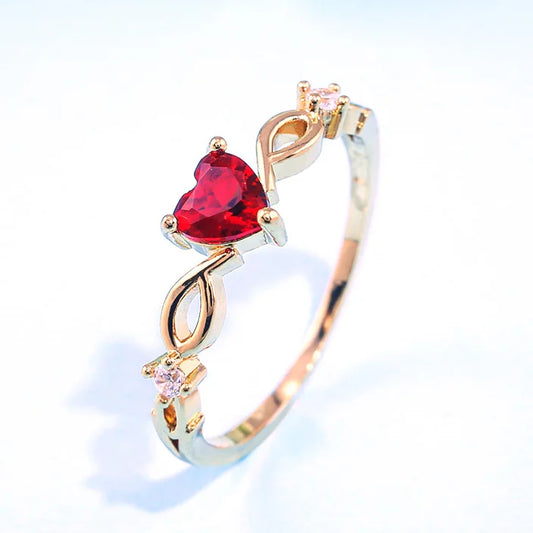 Huitan Heart Zircon Ring – Romantic Gift for Her