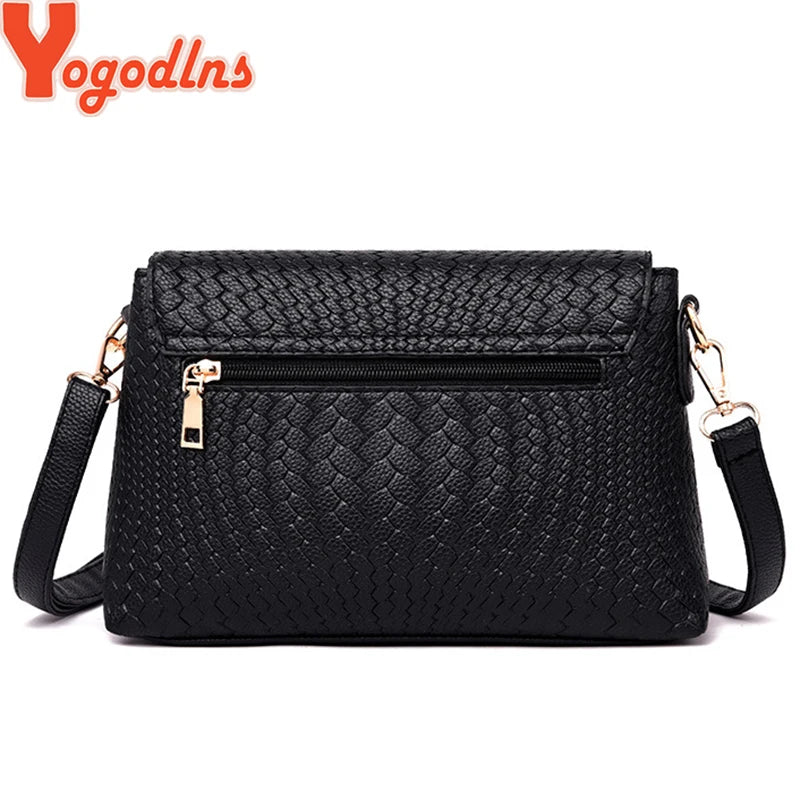 Yogodlns Soft PU Flap Crossbody Bag
