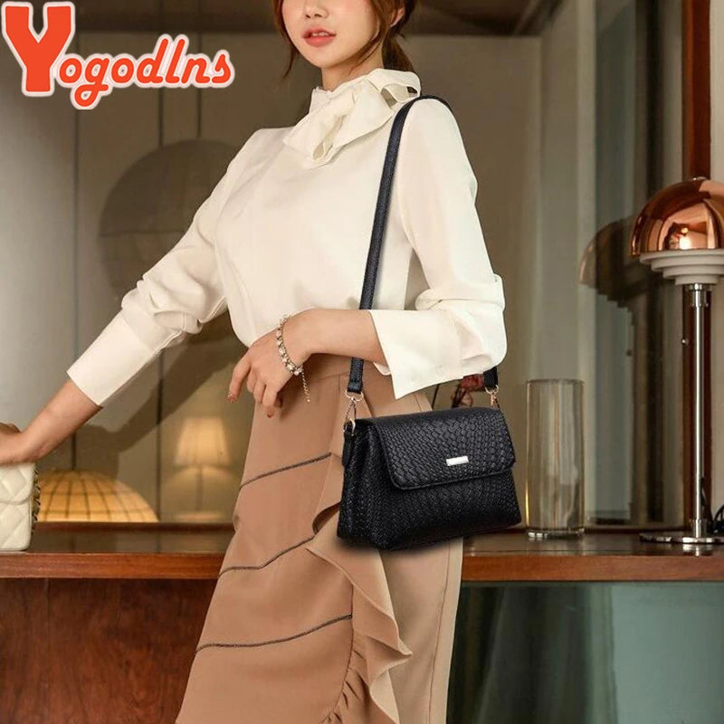 Yogodlns Soft PU Flap Crossbody Bag