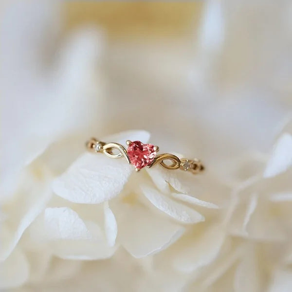 Huitan Heart Zircon Ring – Romantic Gift for Her