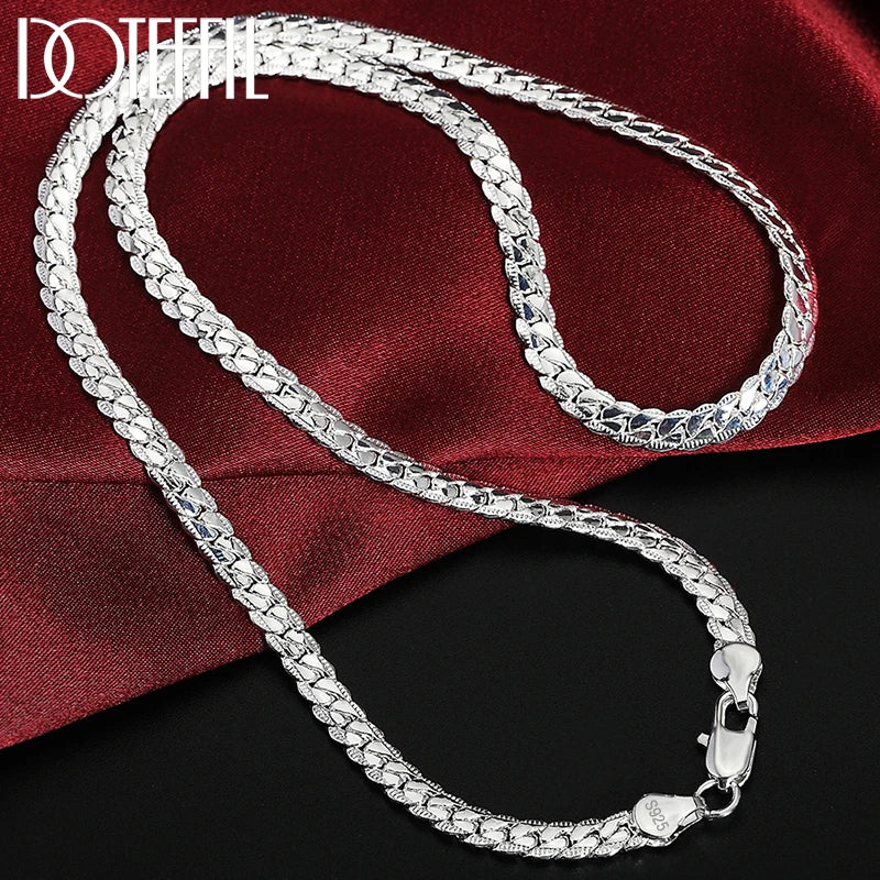DOTEFFIL SilverSide – 925 Sterling Silver Chain Necklace & Bracelet