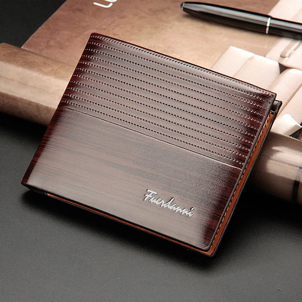 Men’s Slim Short Wallet – Retro Luxury Card & Coin Holder Purse