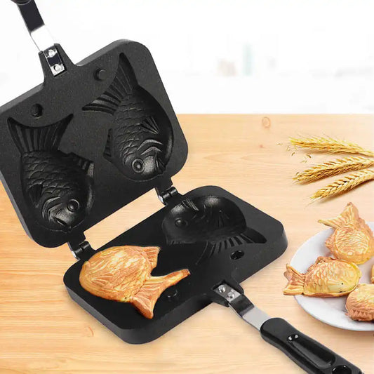 2-Sided Fish-Shaped Waffle Maker – DIY Takoyaki, Egg Cake & Bubble Waffle Mold