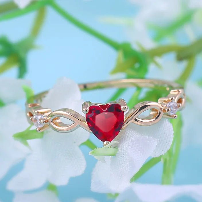 Huitan Heart Zircon Ring – Romantic Gift for Her