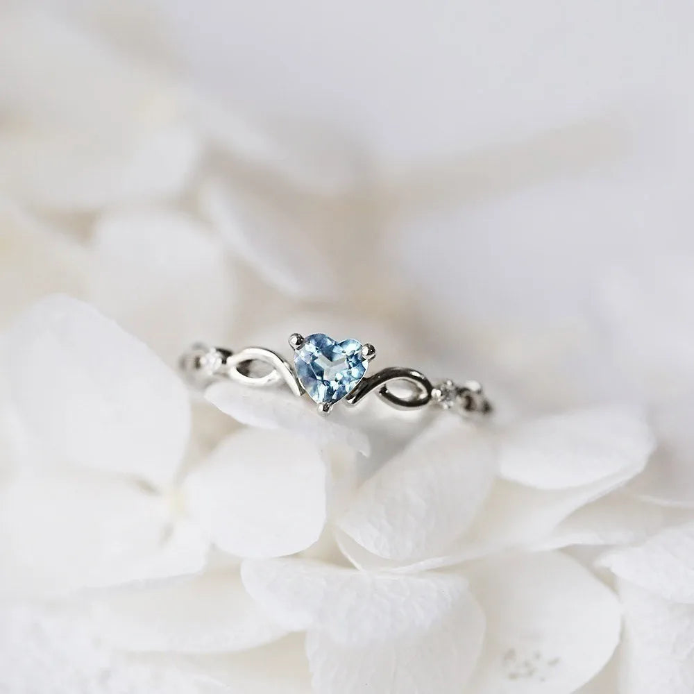Huitan Heart Zircon Ring – Romantic Gift for Her