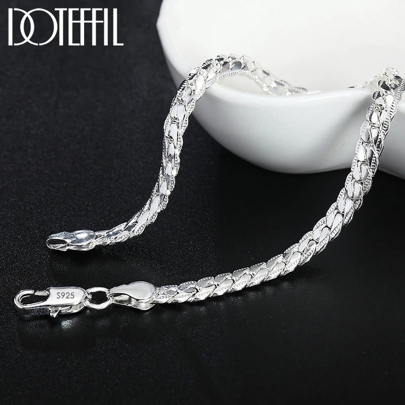 DOTEFFIL SilverSide – 925 Sterling Silver Chain Necklace & Bracelet
