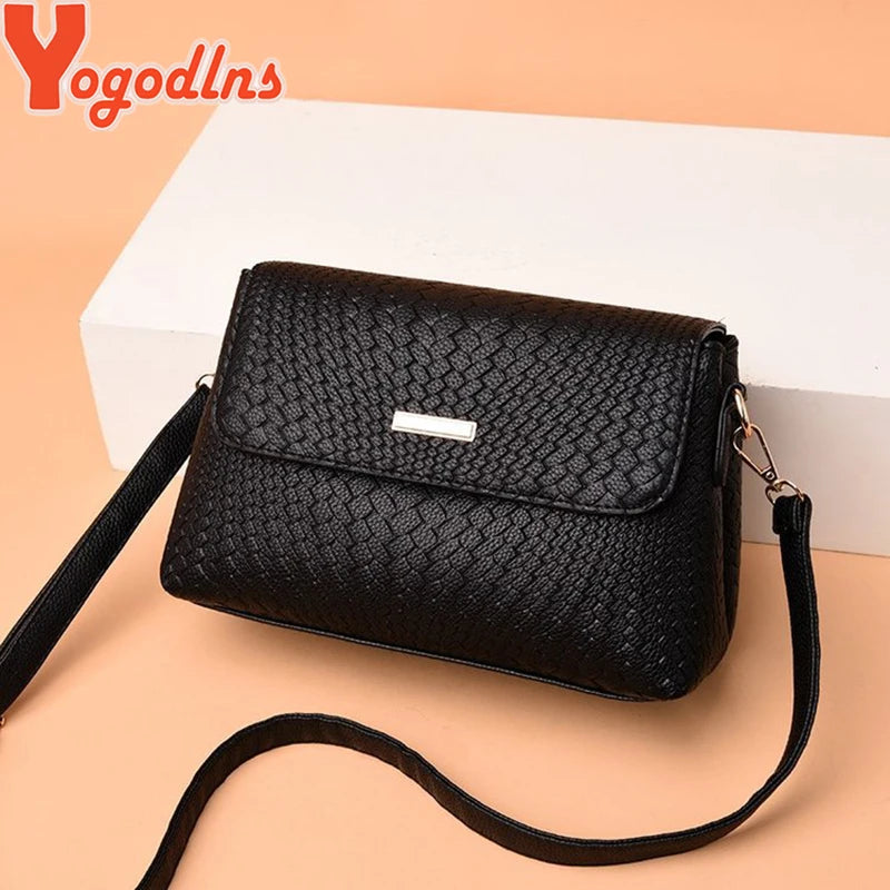 Yogodlns Soft PU Flap Crossbody Bag