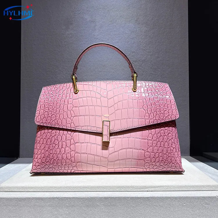Crocelle – Luxury Croc-Pattern Shell Shoulder Bag