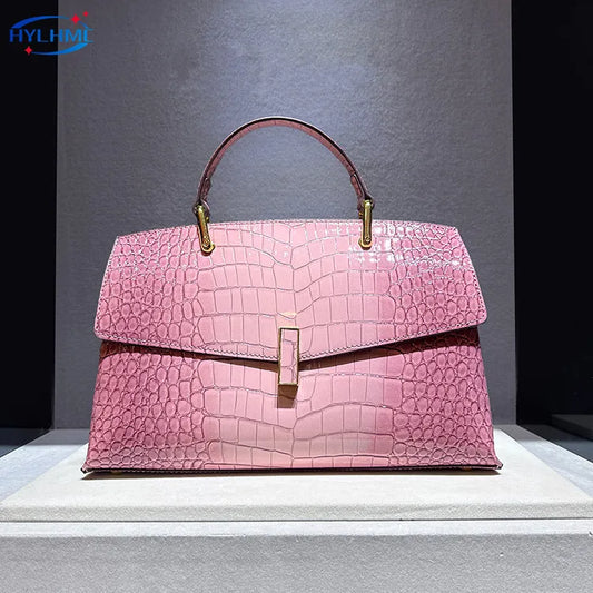 Crocelle – Luxury Croc-Pattern Shell Shoulder Bag