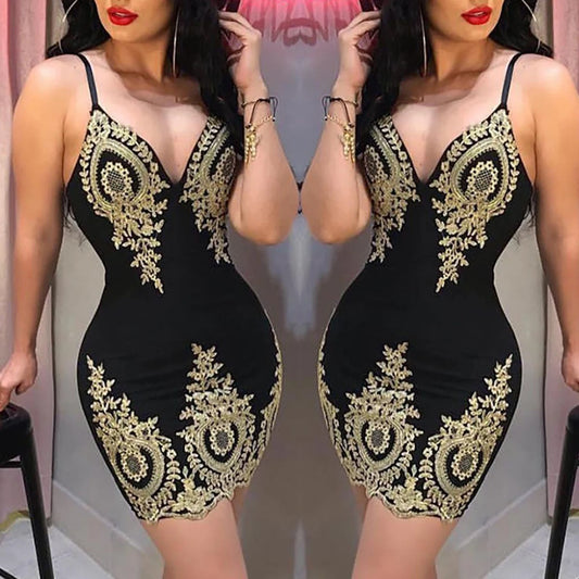 GlowMuse – Halter Neck Slim-Fit Mini Party Dress