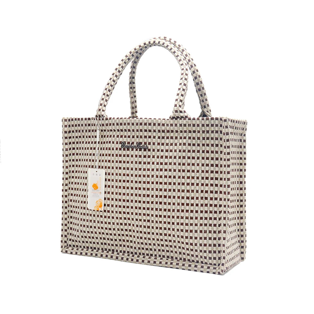 EcoPlaid – Woven Reusable Large Capacity Shoulder Bag