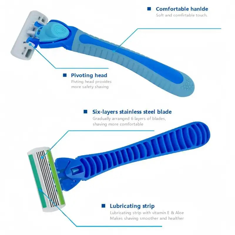 SilkEdge 6 – Women’s Safety Razor with 18 Replaceable 6-Layer Blades
