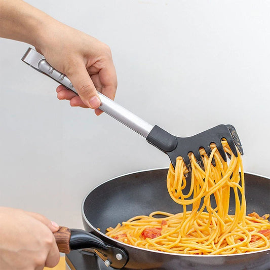 Food Tongs – Stainless Steel Noodle Tongs with Non-Slip Handle