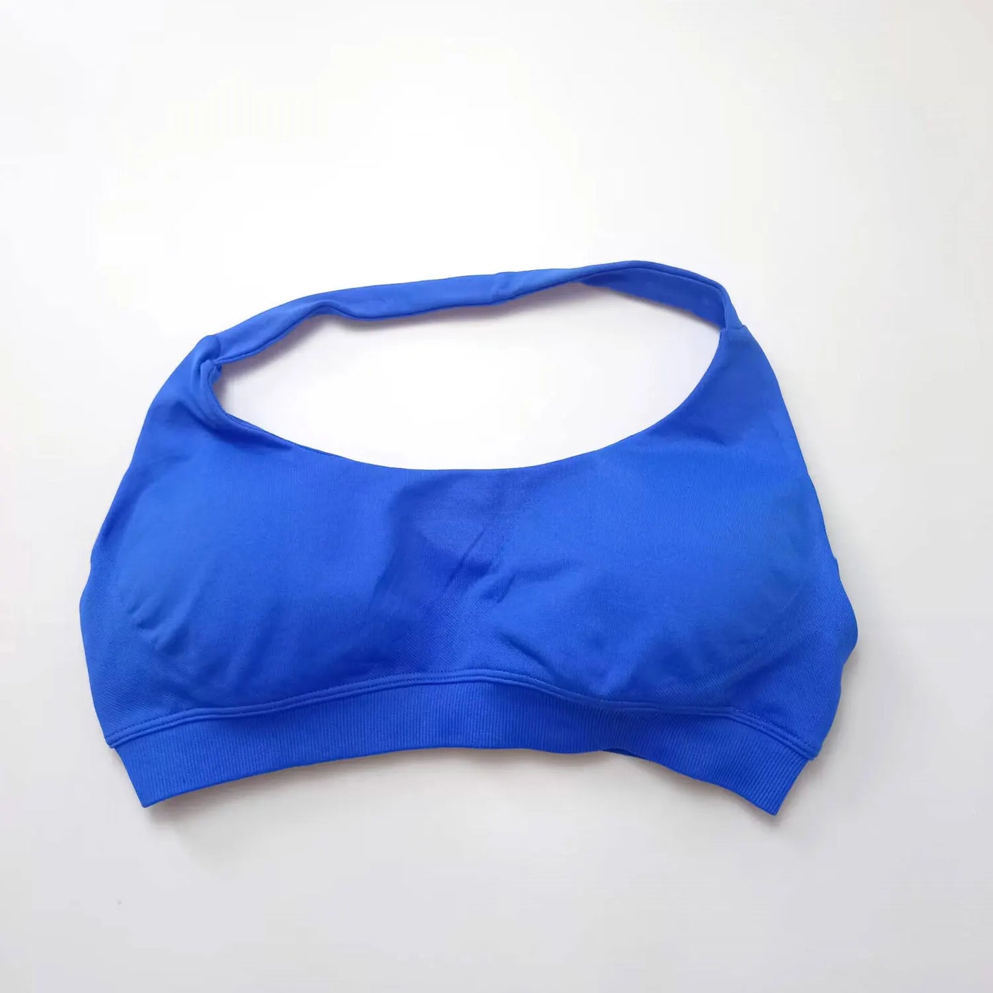 NCLAGEN Impact High-Support Seamless Sports Bra – Push-Up Halter Top with Open Back