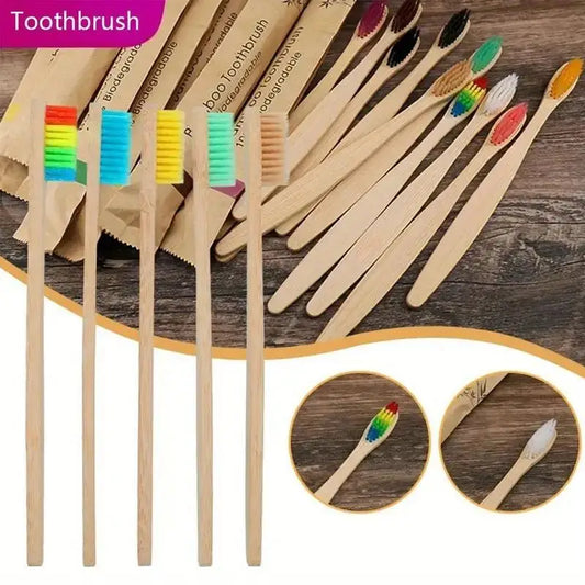 Bamboo Toothbrush – Soft Bristles for Sensitive Teeth (5pcs)