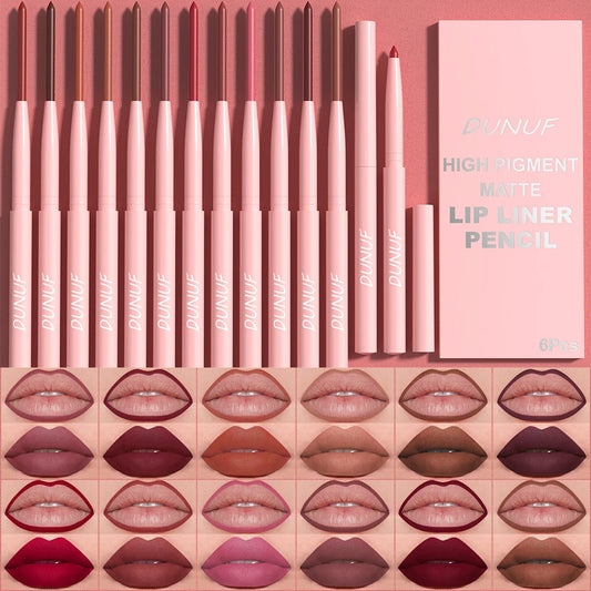 LineLuxe – 6PCS Waterproof Long-Lasting Lip Liner Pen Set