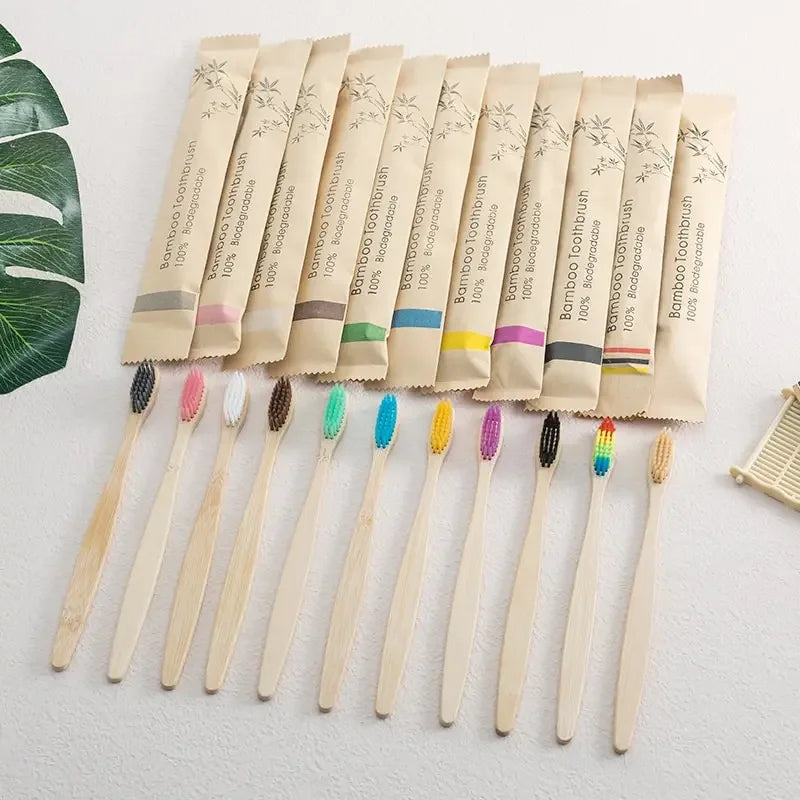 Bamboo Toothbrush – Soft Bristles for Sensitive Teeth (5pcs)