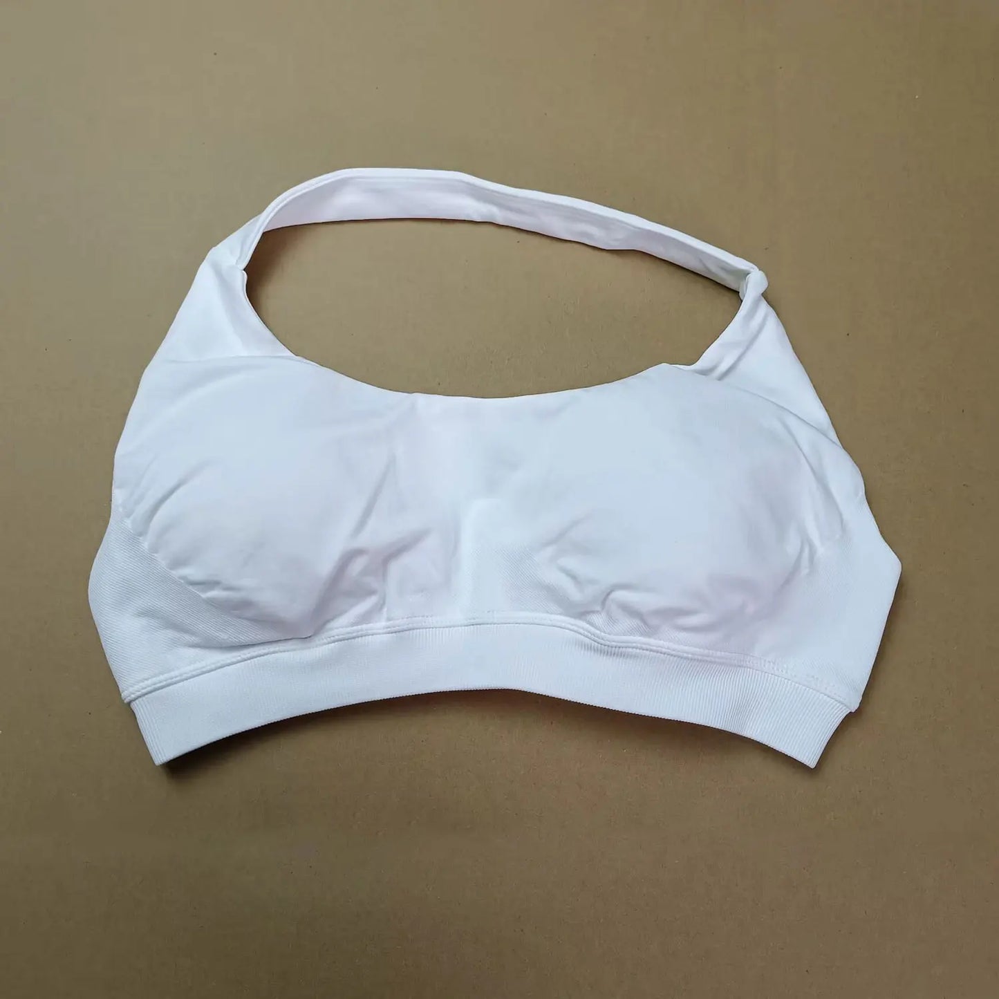 NCLAGEN Impact High-Support Seamless Sports Bra – Push-Up Halter Top with Open Back