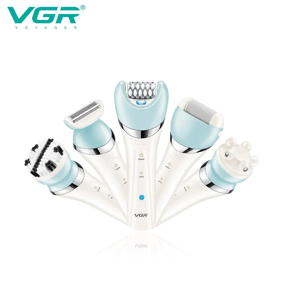 VGR V-703 5-in-1 Women’s Electric Epilator & Hair Remover – Shaver, Bikini Trimmer & Facial Cleaner