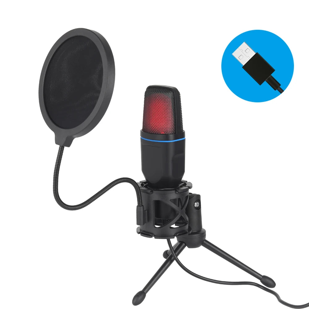 GlowCast – RGB USB Condenser Microphone for Gaming & Streaming
