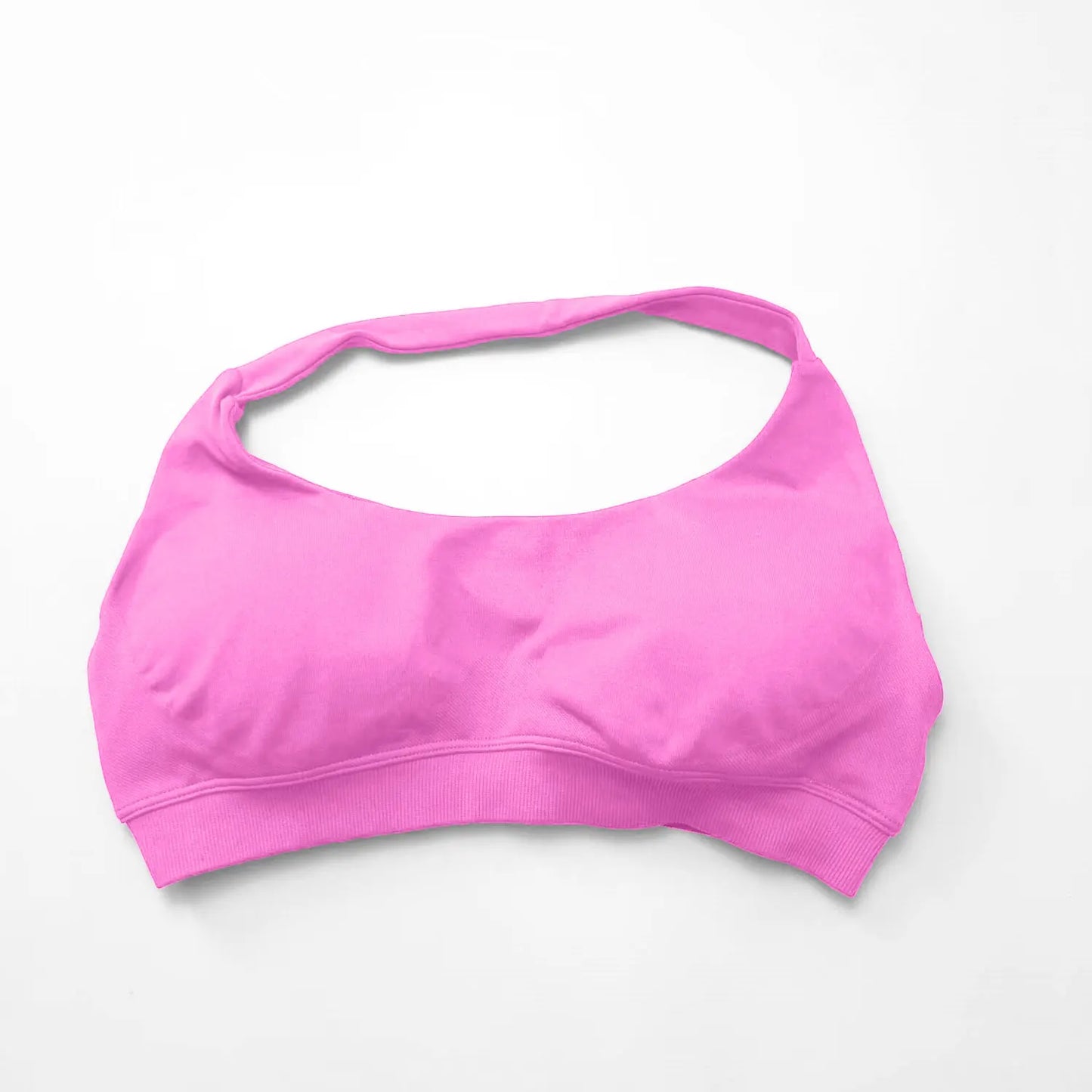 NCLAGEN Impact High-Support Seamless Sports Bra – Push-Up Halter Top with Open Back