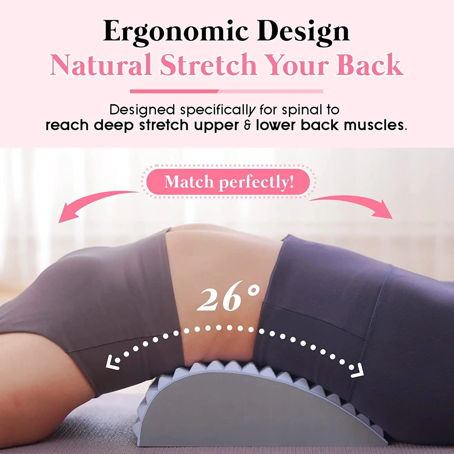 Lower Back Pain Relief Stretcher Pillow – Lumbar Support & Posture Corrector