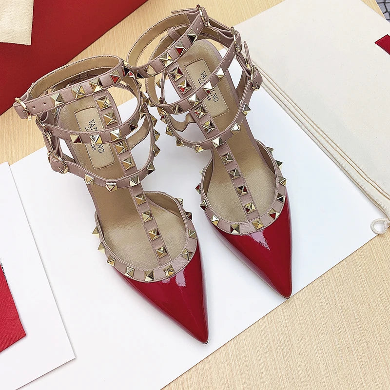 GladiGlam 2025 – Luxury Rivet High Heel Sandals