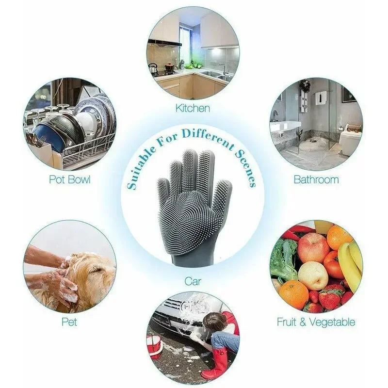 Silicone Gloves – Magic Dishwashing Gloves with Scrubber