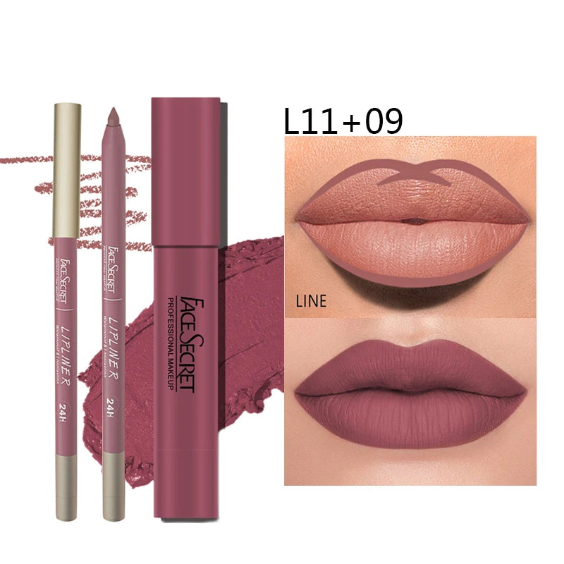 VelvaLips – Matte Lip Liner & Lipstick Duo Set