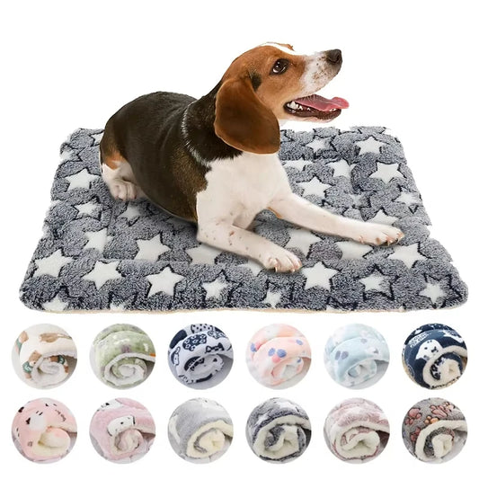 Flannel Pet Sleeping Mat – Soft Cushion Bed for Dogs & Cats, Blanket-Style Mattress