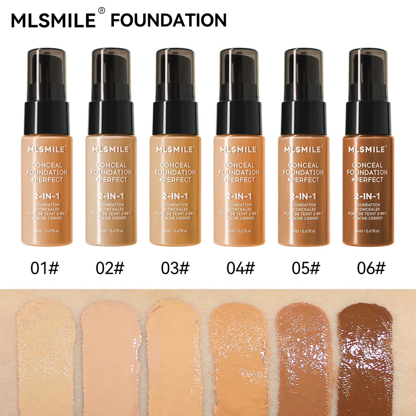 MLSmile FlawlessFix – 6-Color Waterproof Powder Foundation