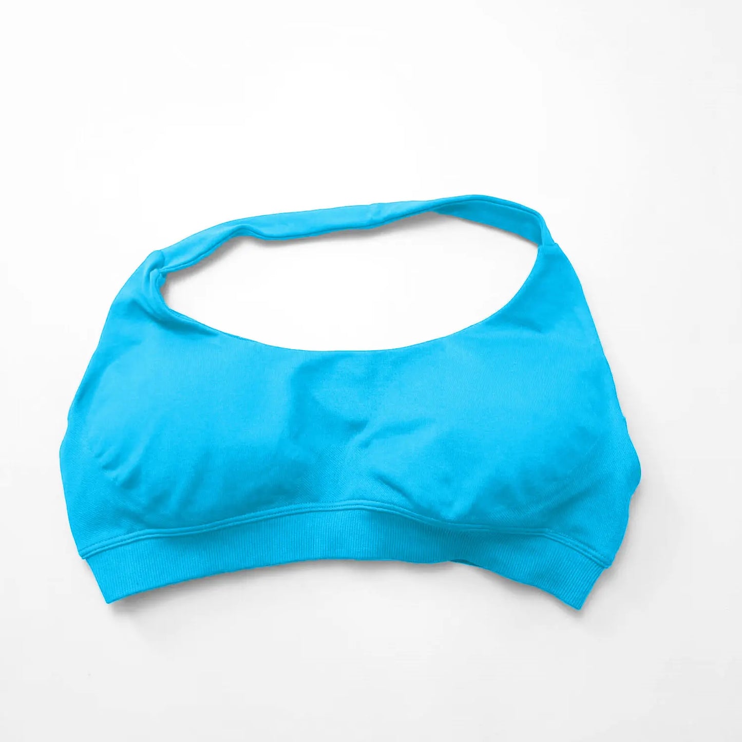 NCLAGEN Impact High-Support Seamless Sports Bra – Push-Up Halter Top with Open Back