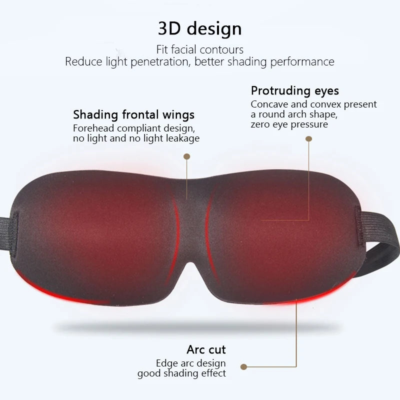 3D Contoured Eye Mask for Sleeping – Light-Blocking Blindfold for Men & Women