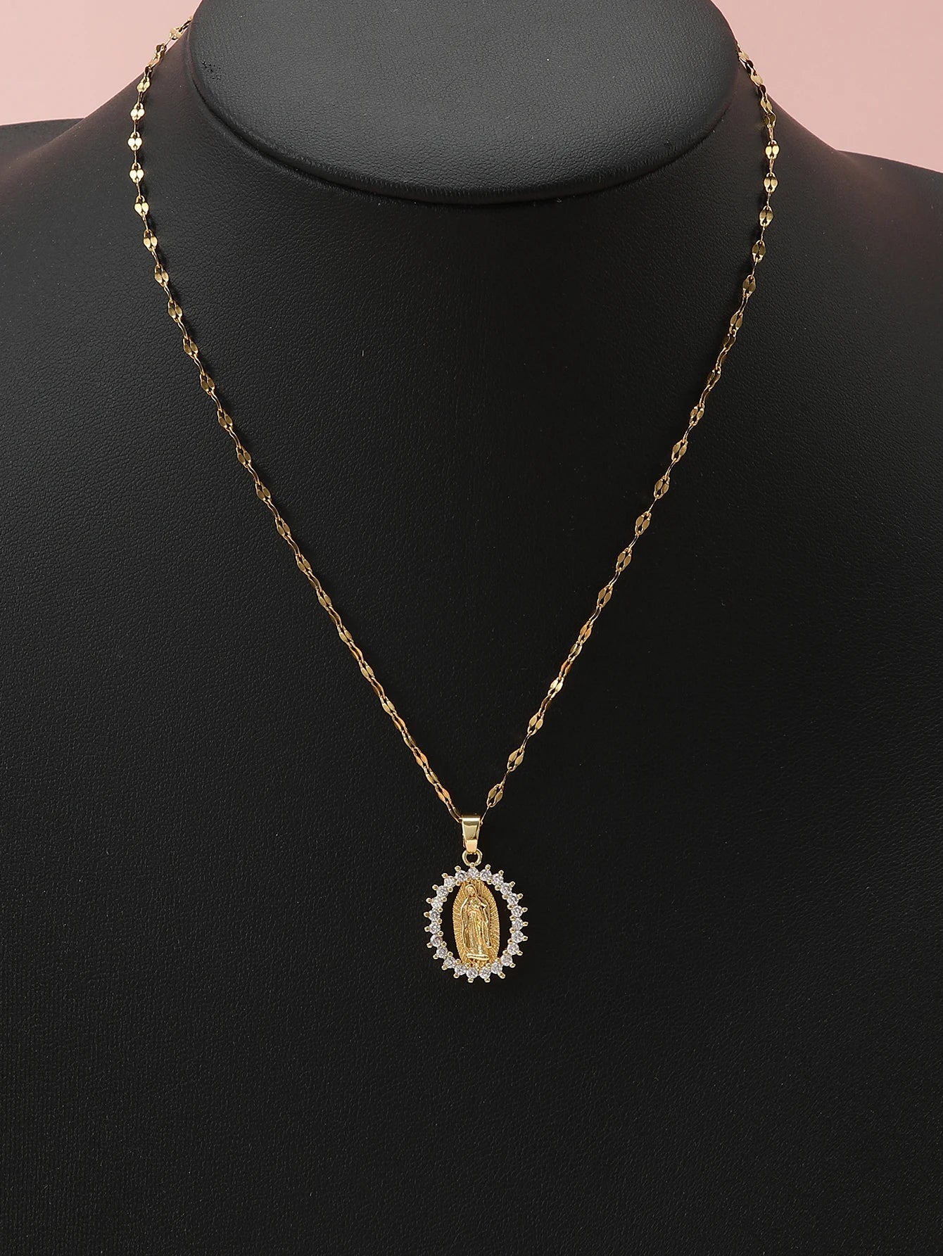 Santa Maria Micro-Inlaid Zircon Necklace – Colorful Religious Fashion Jewelry