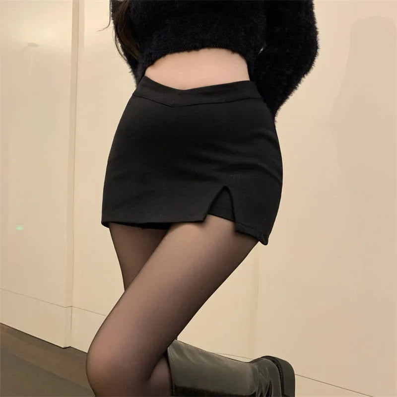 NightSlit – Women's Black High Waist Split Mini Skirt