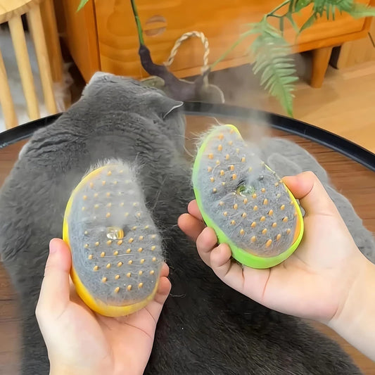 3-in-1 Electric Pet Grooming Brush – Steam Spray, Hair Removal & Massage Comb