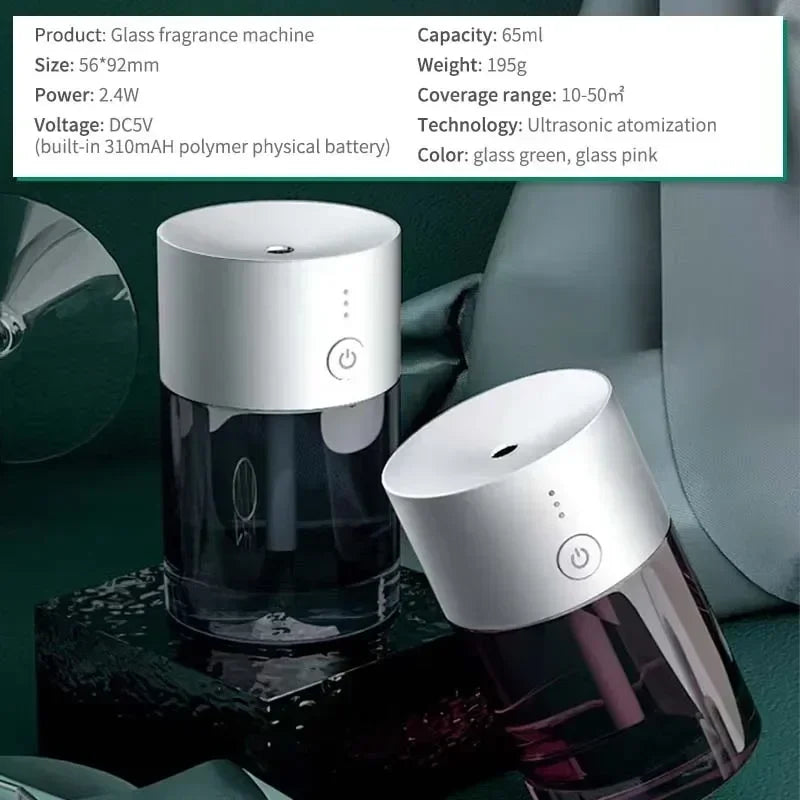 USB Rechargeable Mini Aroma Diffuser – Portable Ultrasonic Essential Oil Diffuser for Car & Home