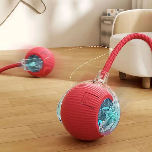 Interactive Smart Rolling Ball Toy – Rechargeable Electric Cat Toy with Faux Tail