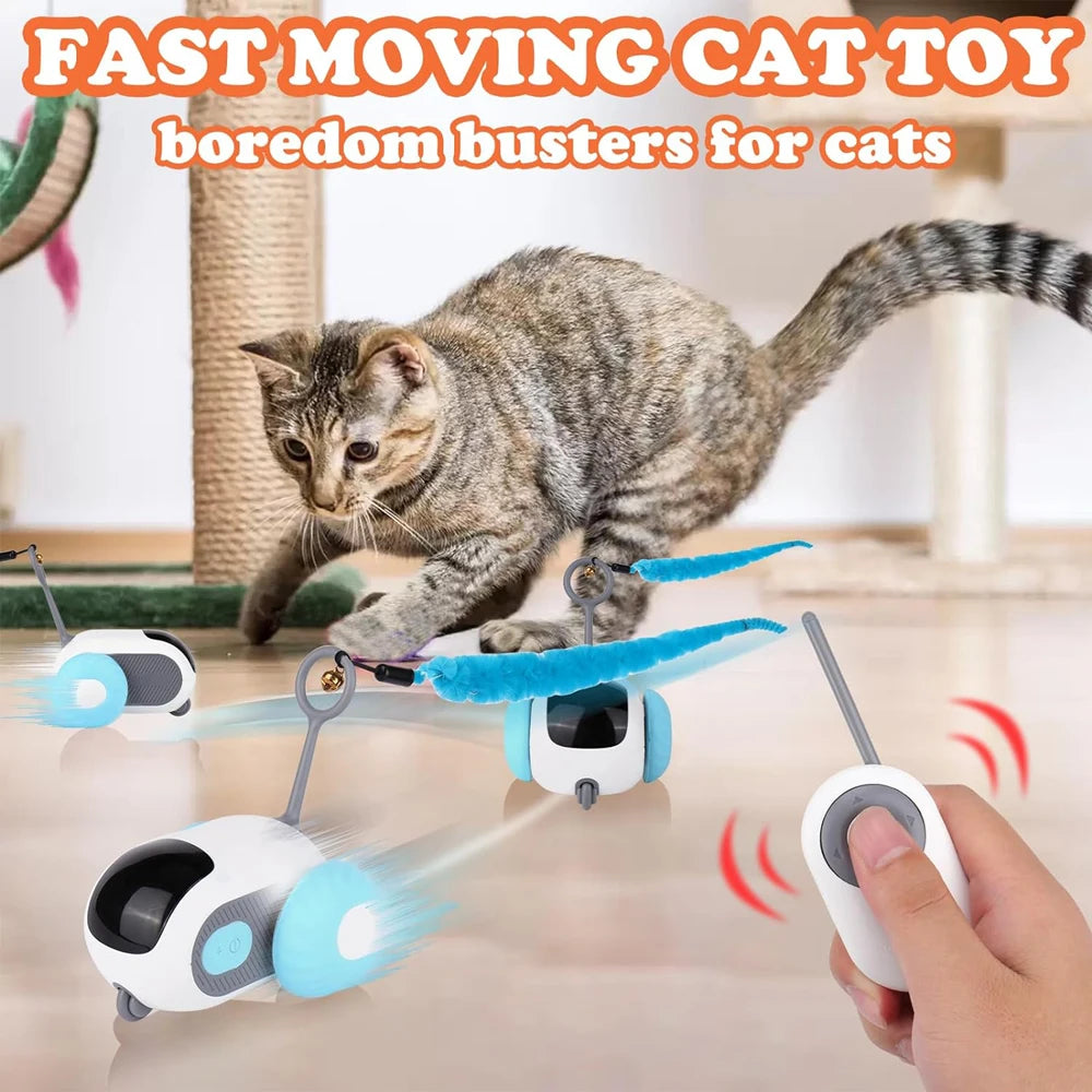 Smart Interactive Cat Toy – 2-Mode Automatic & Remote-Controlled Toy Car for Pets
