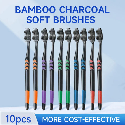 Toothbrush – Soft Charcoal Bristles for Travel & Family (10–20pcs)